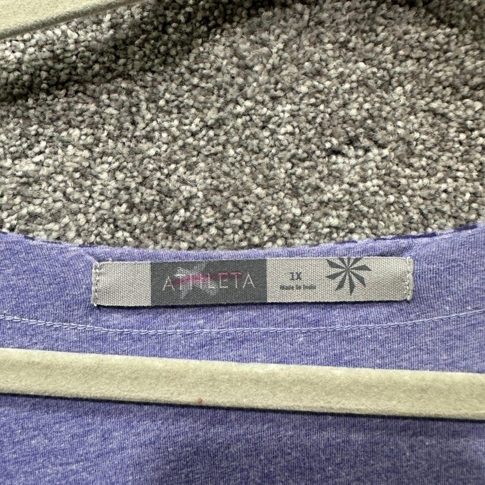 Athleta Dhara Dress Women 1X Burnout Printed V Neck Cap Sleeve Boho Athleisure - Picture 3 of 12